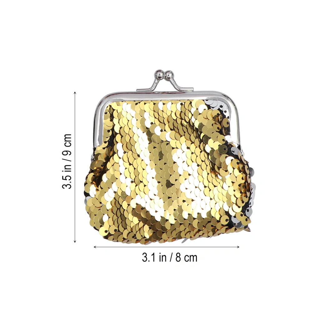 5PCS Women's Mini Sequin Bag Mobile Phone Case Buckle Sequined Coin Purse (Random Color)