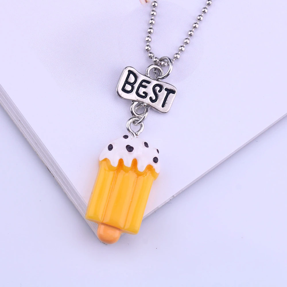 3pcs Bestie Friendship Necklace Simulation Ice Candy Pendant Necklace Decorative Necklace