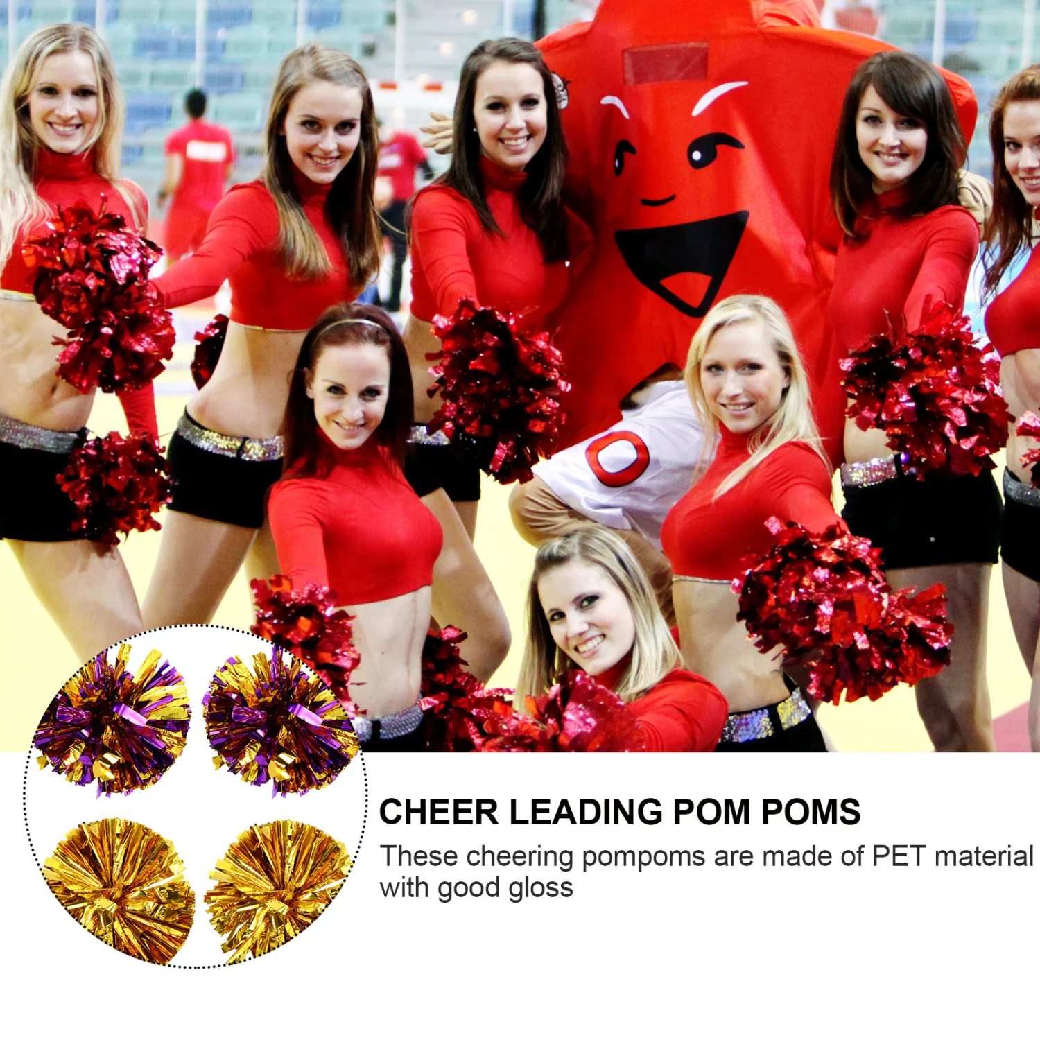 4pcs Handheld Cheering Props Gymnastics Cheer Pompom Props for Sports Events