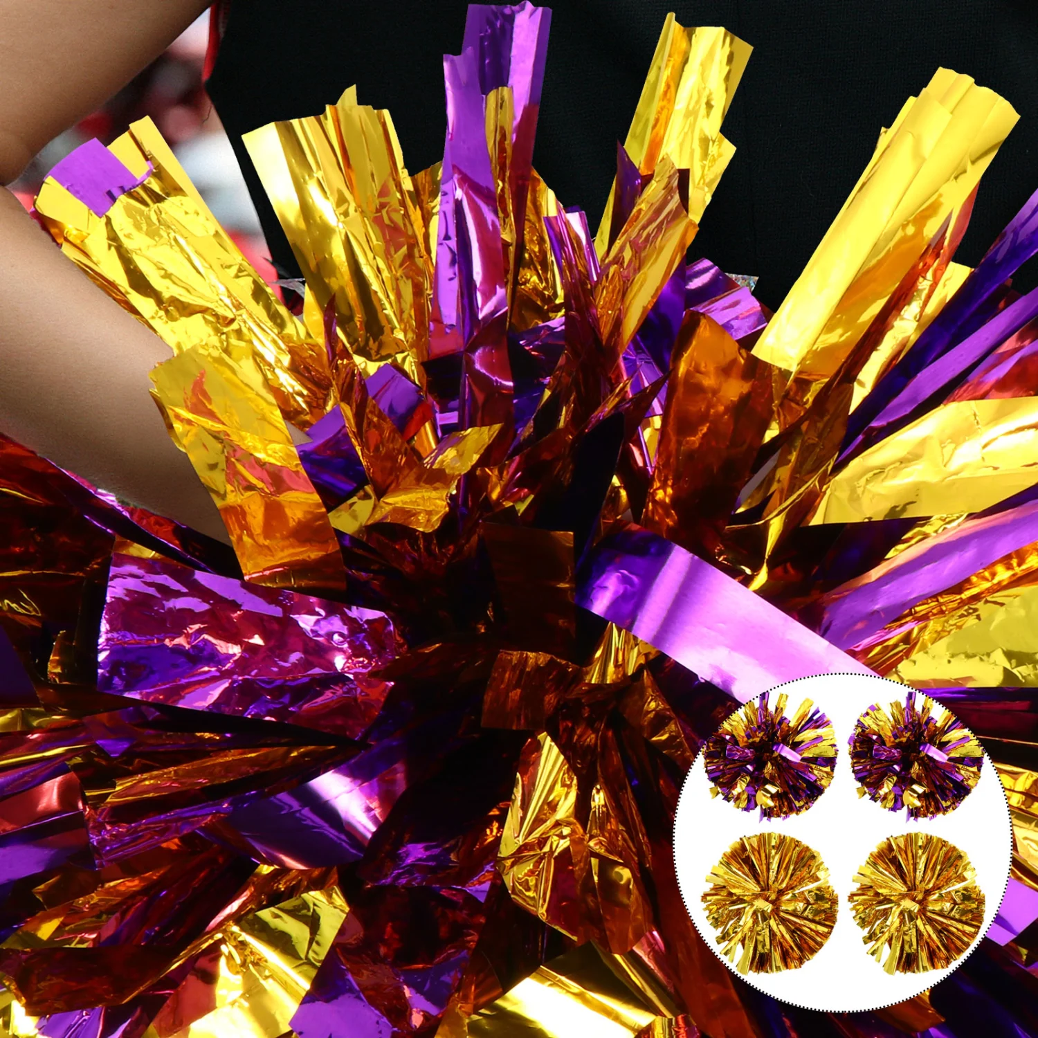 4pcs Handheld Cheering Props Gymnastics Cheer Pompom Props for Sports Events
