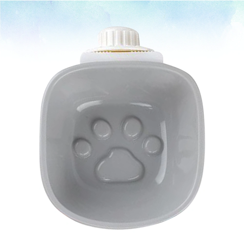 Hanging Pet Bowl Safe PP Footprint Pet Feeder Dog Cat Water Drinking Conatiner for Home Shop Pet Supplies (Grey)