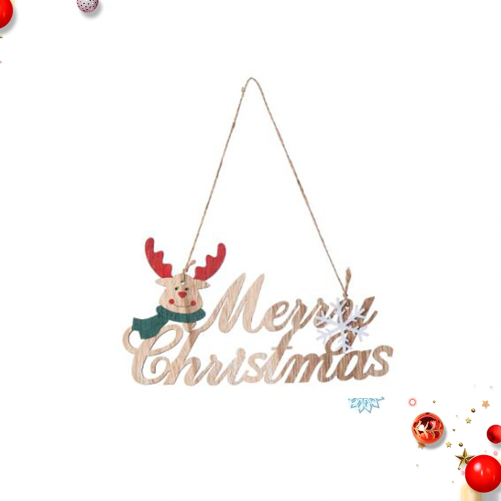 Christmas Wooden Hanging Festive Fashion Hanging Tag Deer Pattern Design Hanging Pendant Christmas Tree Hanging Ornament (Deer)