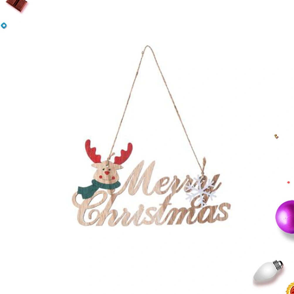 Christmas Wooden Hanging Festive Fashion Hanging Tag Deer Pattern Design Hanging Pendant Christmas Tree Hanging Ornament (Deer)
