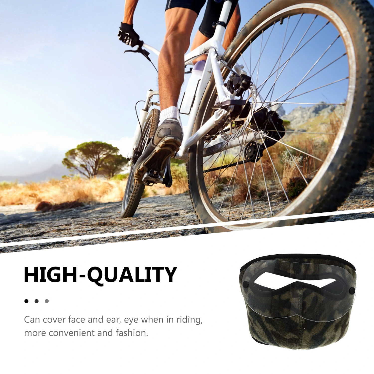 2Pcs Cycling Face Cover with Goggle Warm Keeping Face Muff Goggle Face Cover