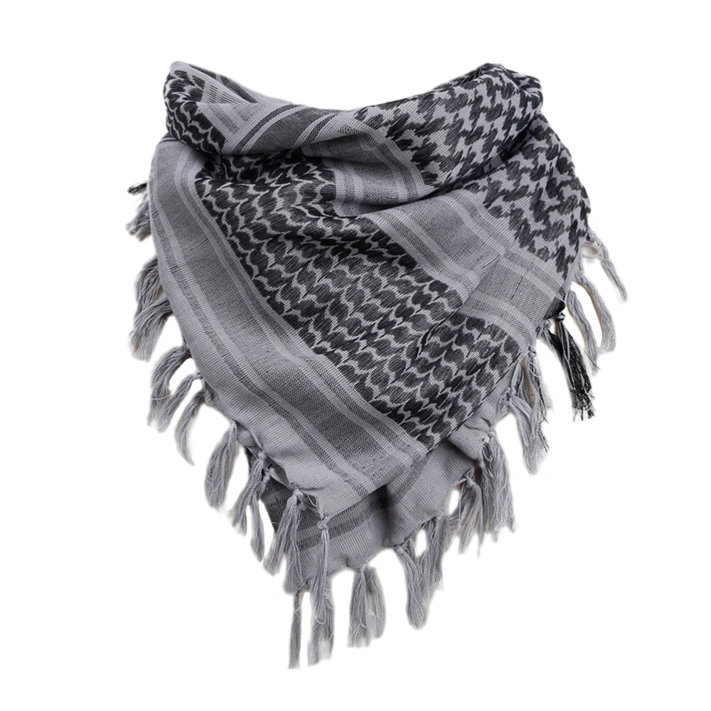 1PC Arab Scarf Square Neck Head Shawl Tactical Wrap for Military Outdoor Unisex (Grey)