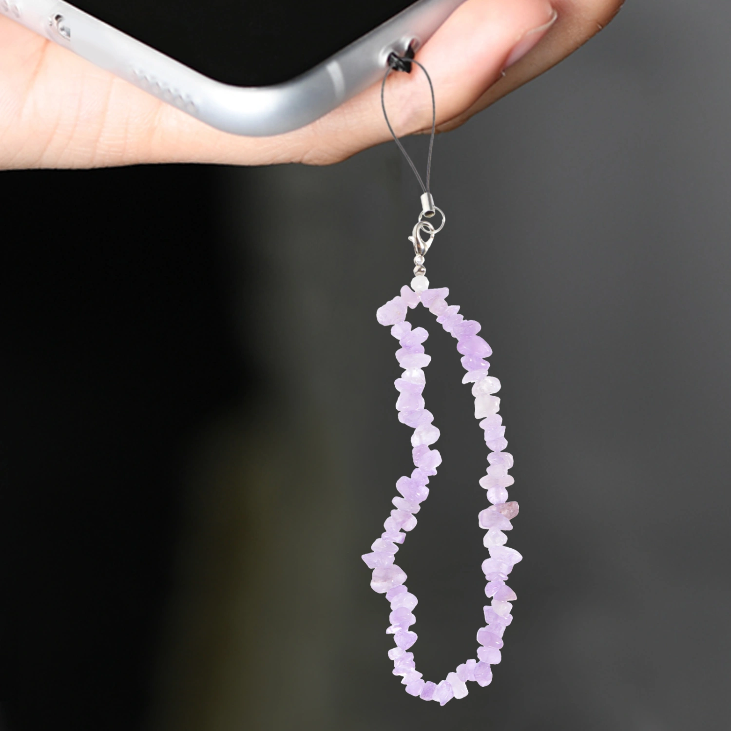 Crystal Beaded Mobile Phone Charm Anti-lost Wrist Phone Strap Beaded Phone Chain