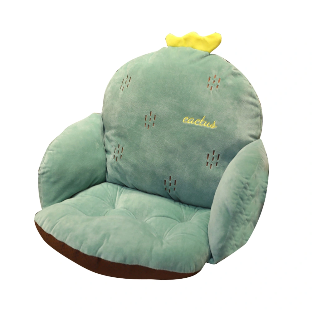 Creative Office Chair Cushion Pillow Plush Back Cushion  Afternoon Nap Pillow Green (Cactus)