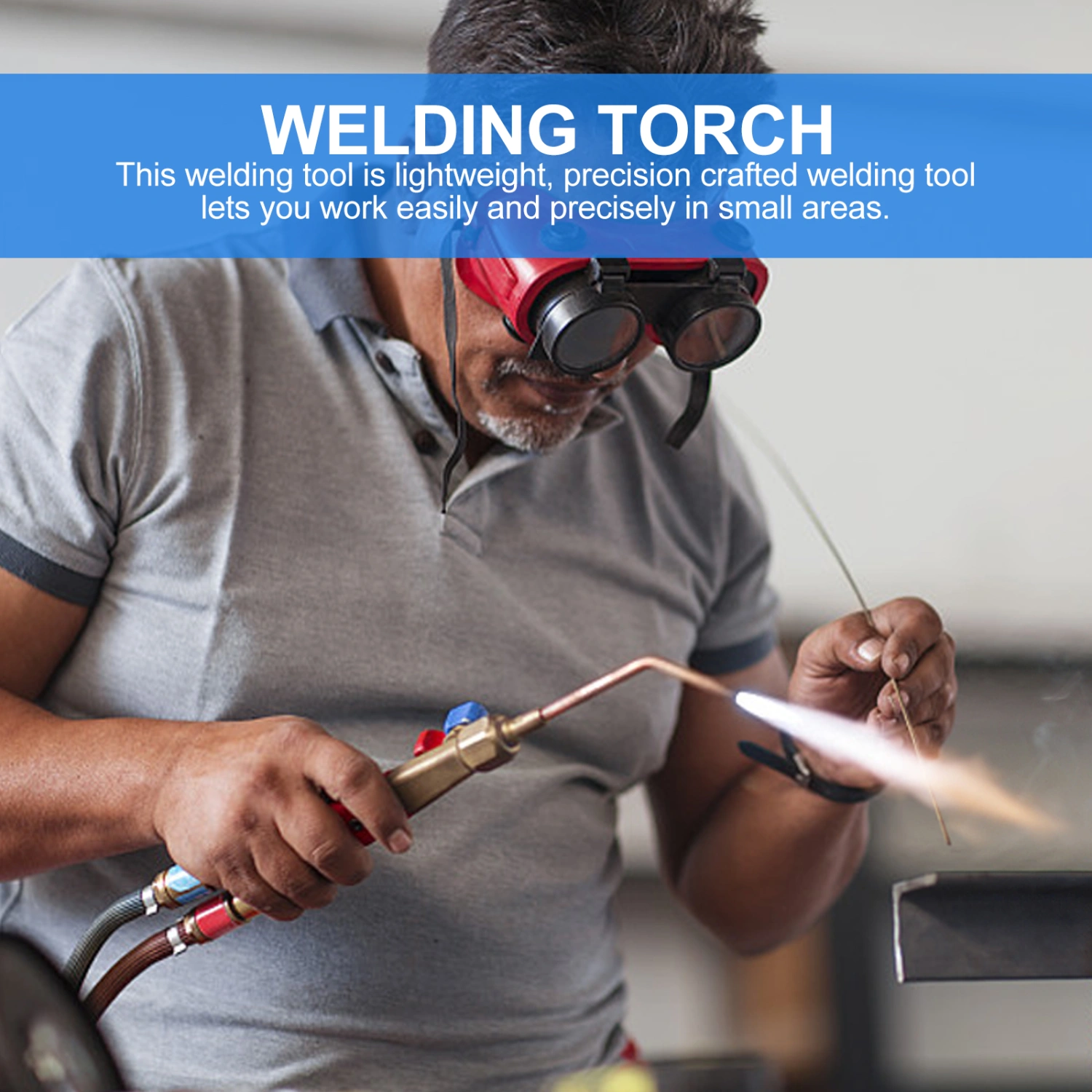 Oxygen-free Liquid Gas Welding Torch High Temperature Welding Torch (Blue)