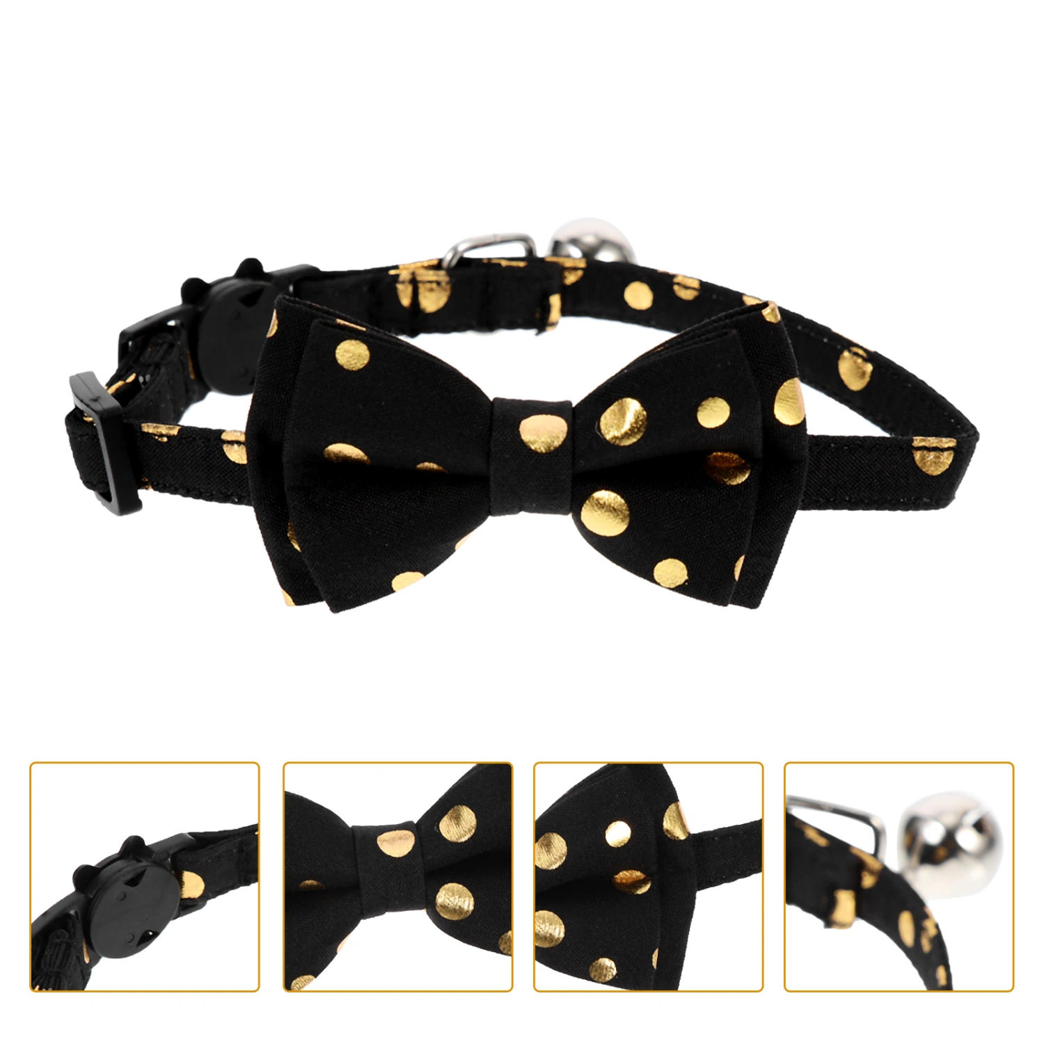 Decorative Bowknot Cat Collar with Bell Detachable Cat Collar Skin-friendly Pet Collar Decor