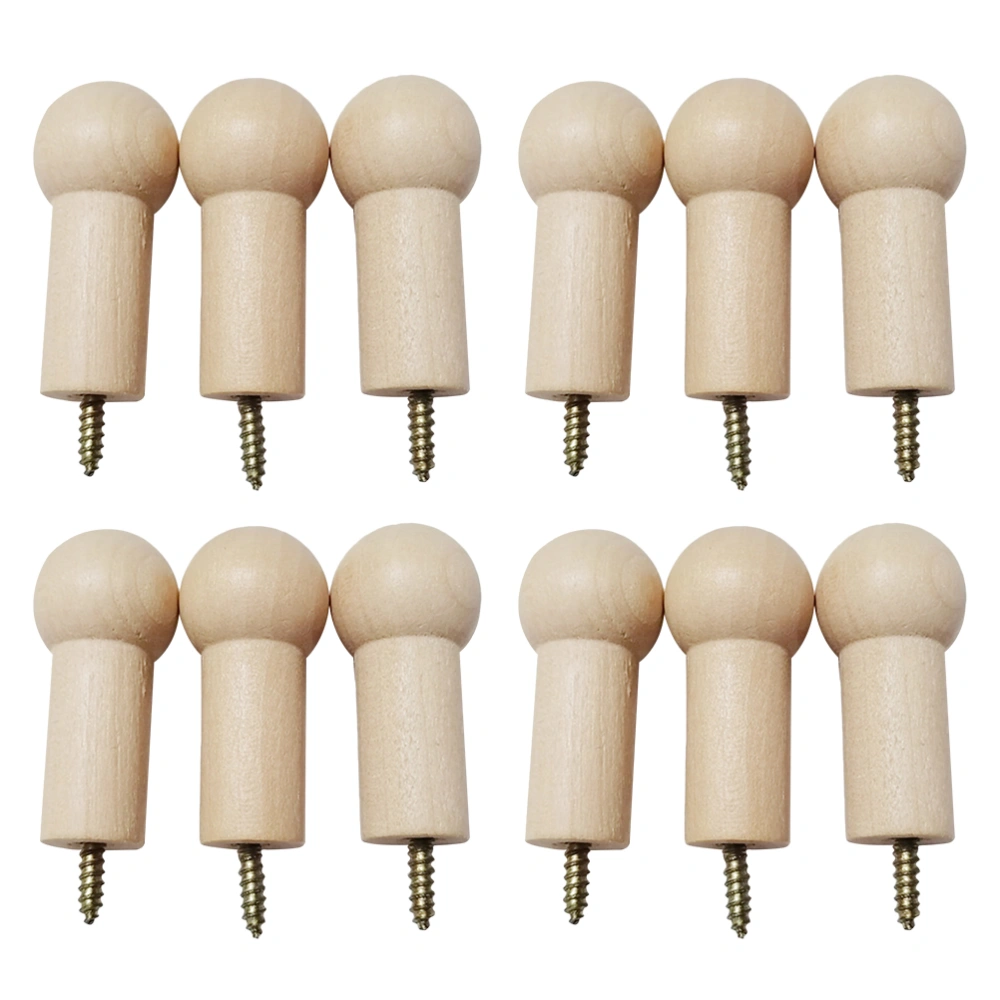 12 Pcs Wall Wooden Hooks Clothes Hat Hangers Coats Hooks Keys Hanging Hooks