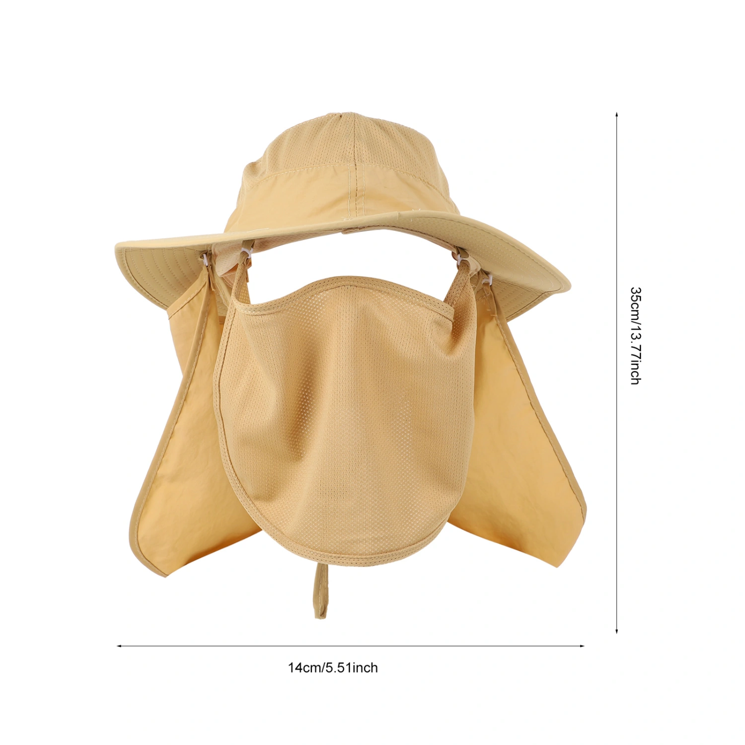 1Pc Windproof Neck Flap Hat Wide Brim Sun Cover Protection Bucket Fishing