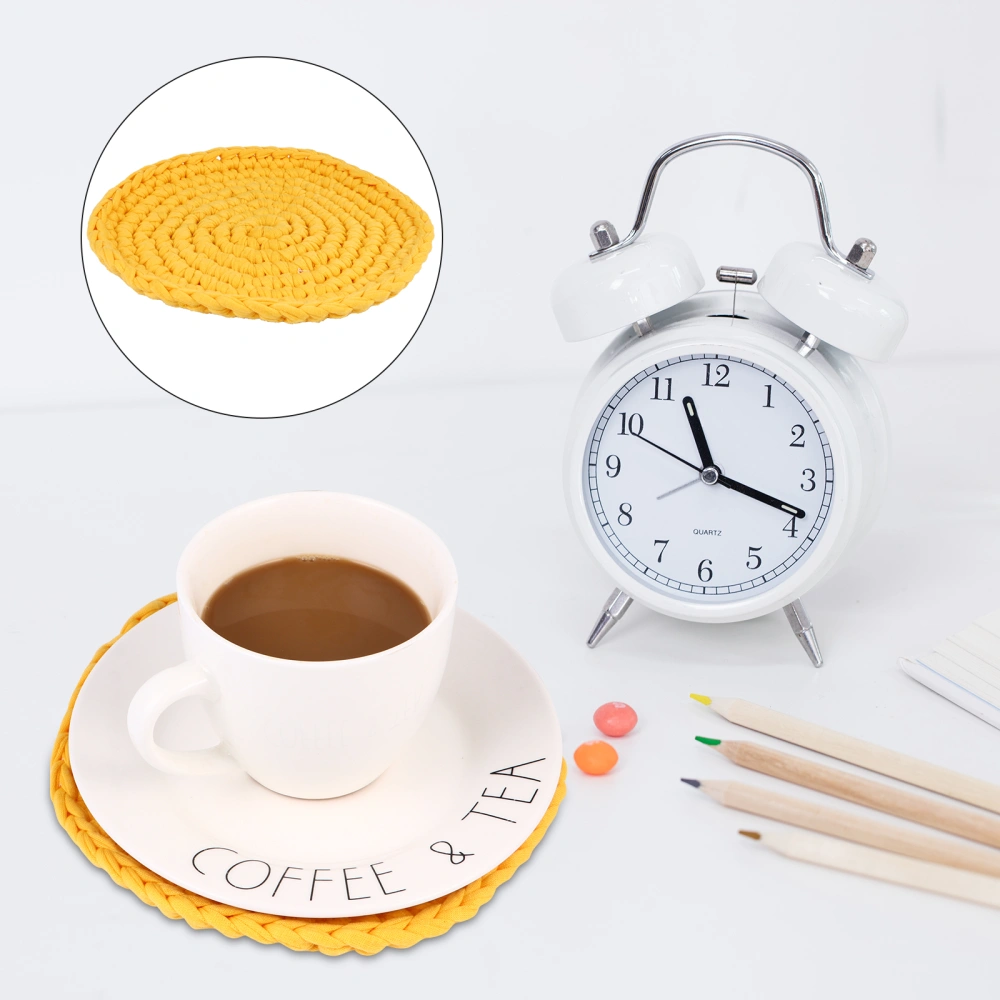 1pc Cup Pad Mugs Anti-Hot Pad Polyester Hand-woven Pad Desktop Tableware Pad