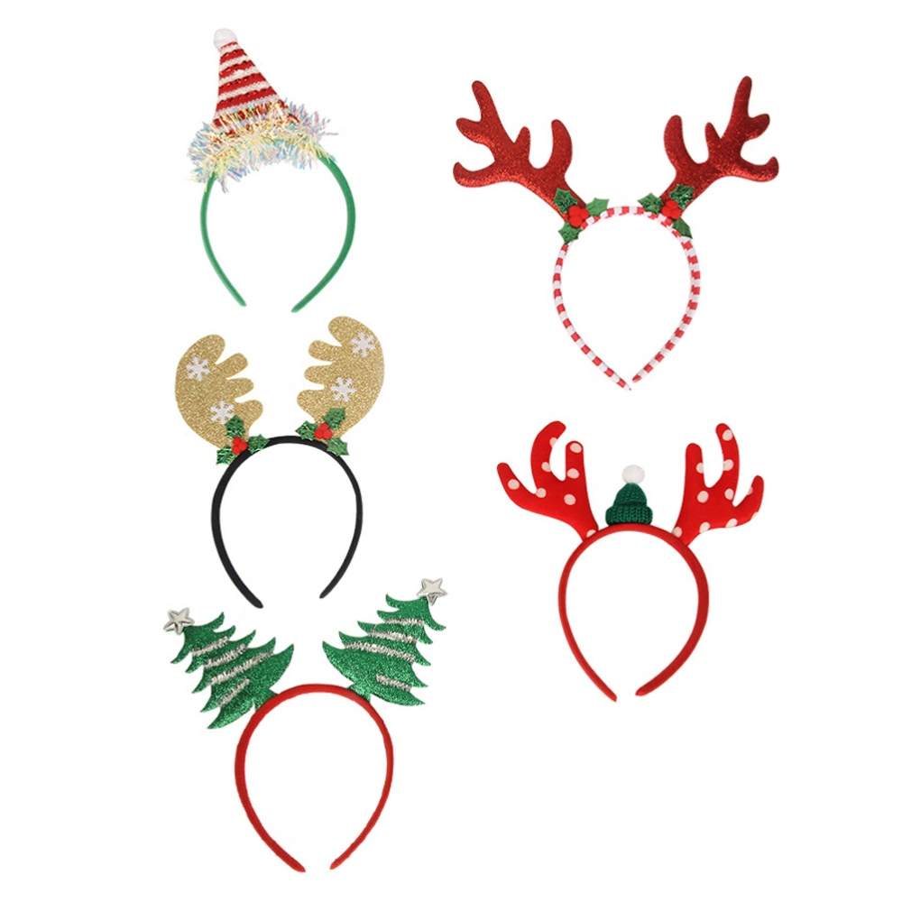 5Pcs Xmas Headbands Hair Bands Holiday Hair Costume Hair Accessories for Kids