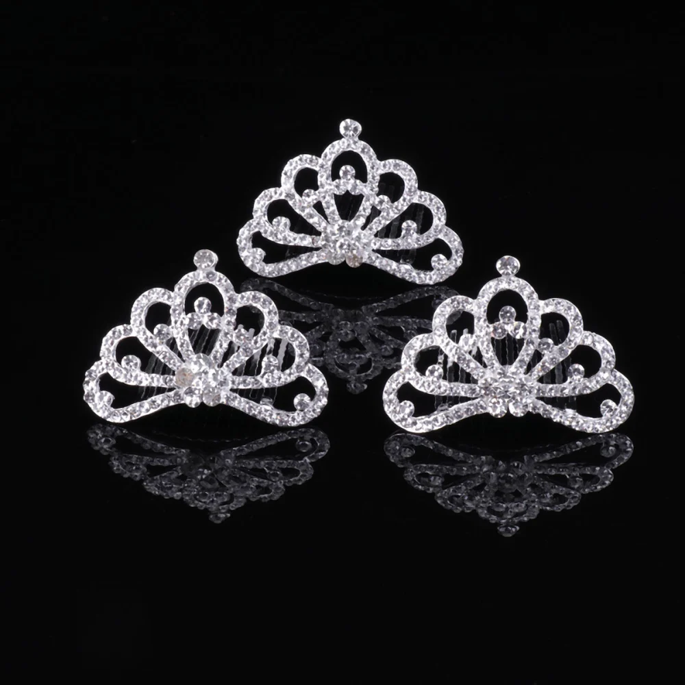 6pcs Children's Exquisite Hair Crown Hair Comb Fashion Rhinestone Headbands Hair Accessories (5#)