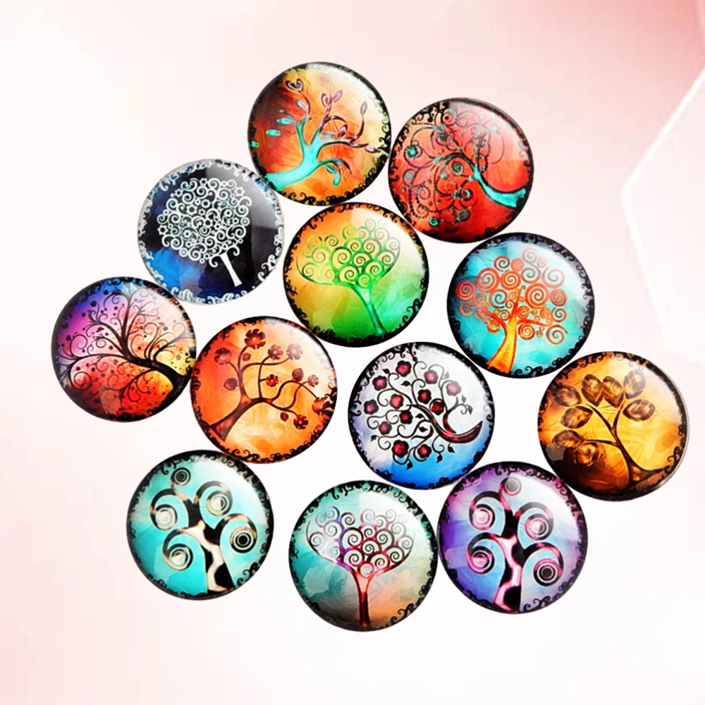 25pcs Crystal Glass Refrigerator Sticker Magnetic Fridge Magnet Decor Life Tree Theme Fridge Magnet (Mixed Style)