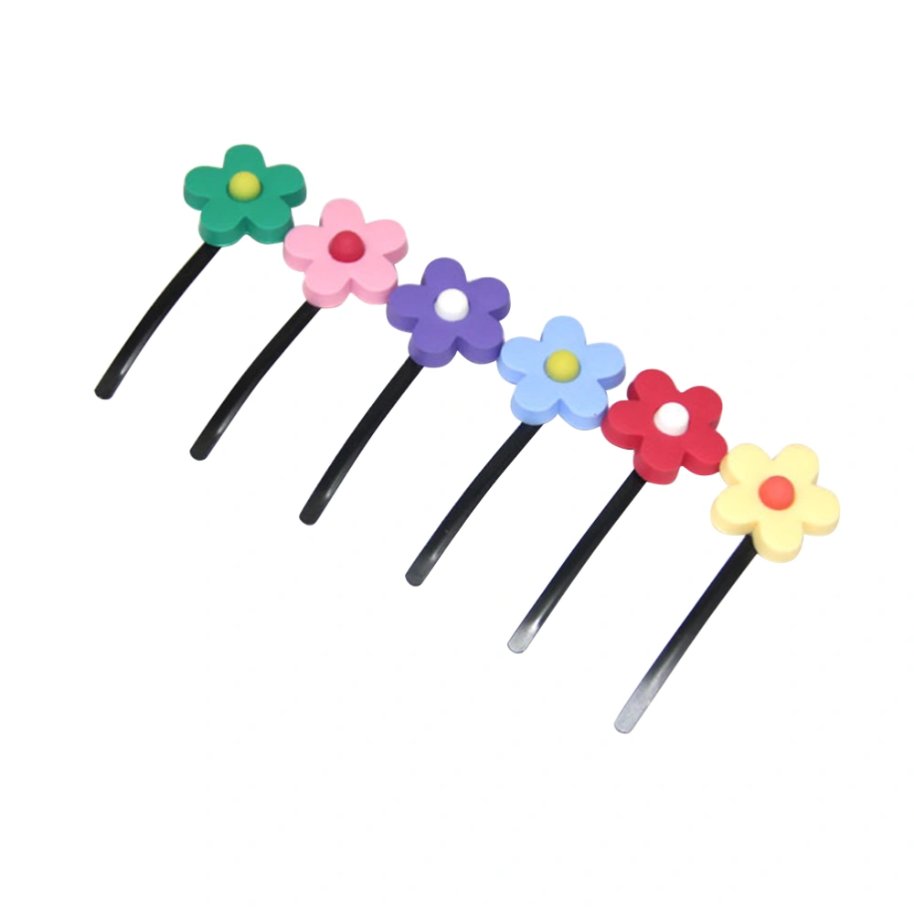 6pcs Candy Color Hairpins Flower Hair Clips Fashion Bang Side Clips Headdress Hair Accessories