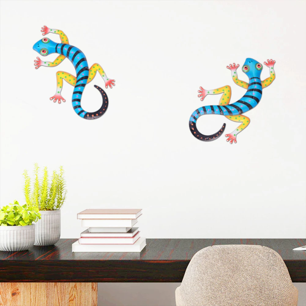 Metal Gecko 3D Wall Art Sculpture Wall Art Decor Hanging Ornament Random Color