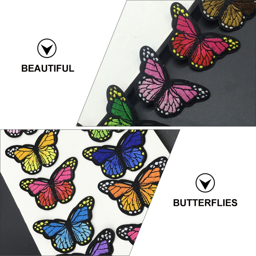 40pcs DIY Clothing Patches Butterflies Embroidery Applique Sewing Decor Material