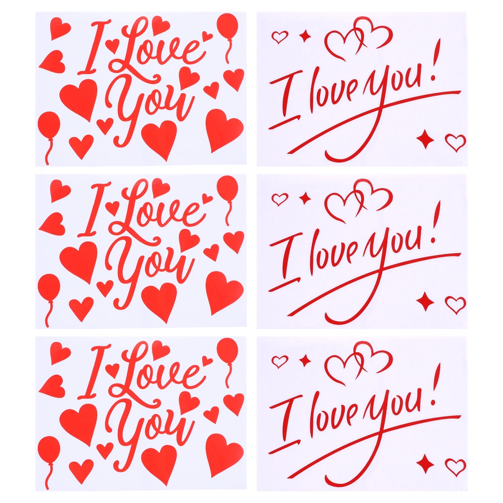 1 Set 6Pcs Wedding Valentine's Day DIY Decorative Wall Stickers Balloon Stickers