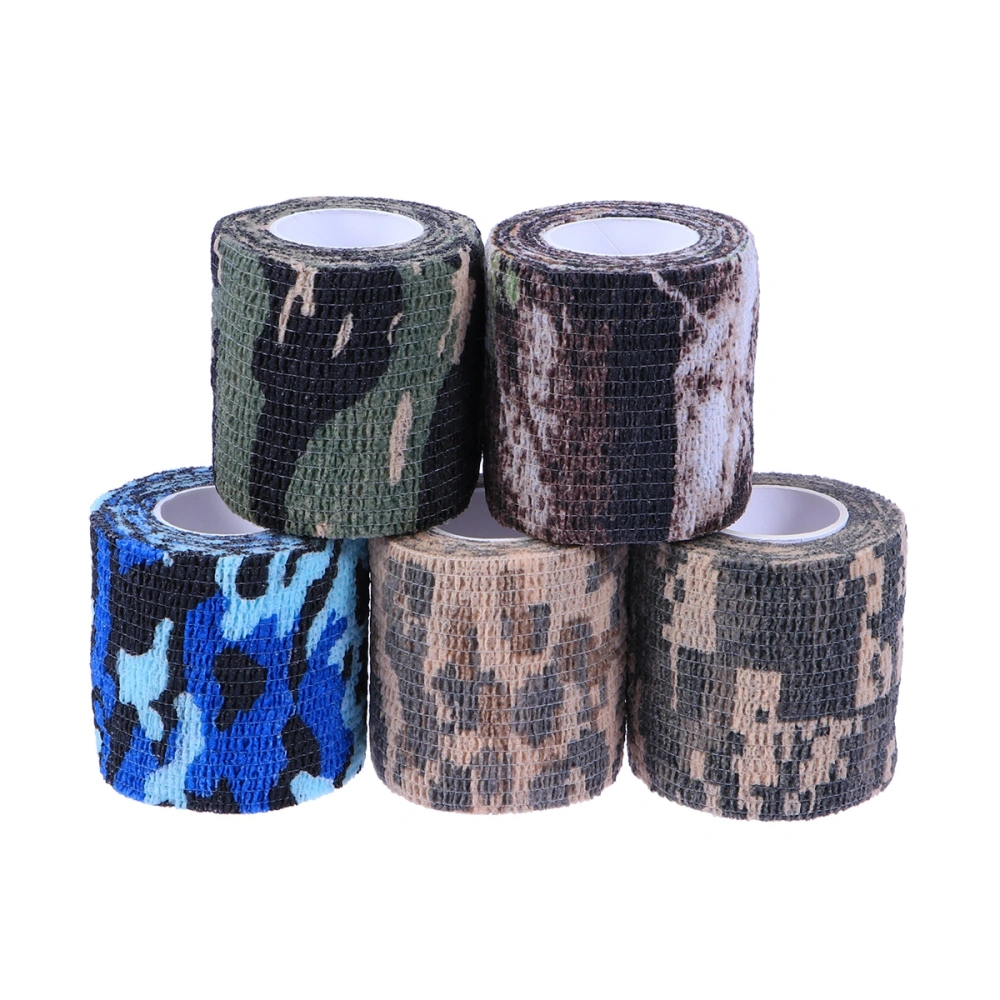 5 PCS Adhesive Tapes Desert Tapes Self-adhesive Grid Masking Tapes Non-woven Camouflage Tapes (Random Style)