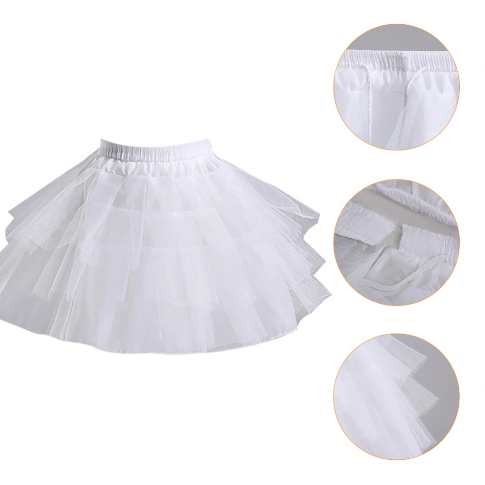 1pc Lolita Dress Underskirt Beautiful Skirt Layered Tutu Skirt  (White)