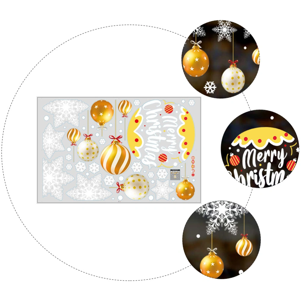 1 Sheet Waterproof Christmas Glass Sticker Chic Xmas Shopwindow Sticker