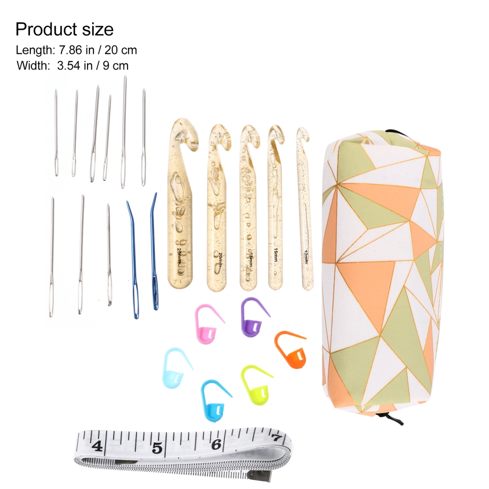 1 Set DIY Hand-Knitting Tool Crystal Crochet Set Yarn Crochet Hooks Needles