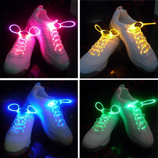 LED Flashing Shining Shoelaces Decorative Shoelaces - 4 pair/set (Mixed Color)