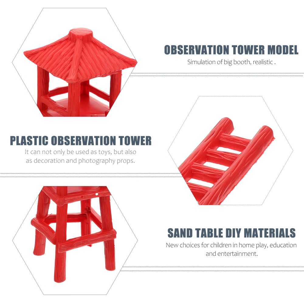 3pcs Plastic Observation Tower Models Landscape Miniature Sand Table Decor