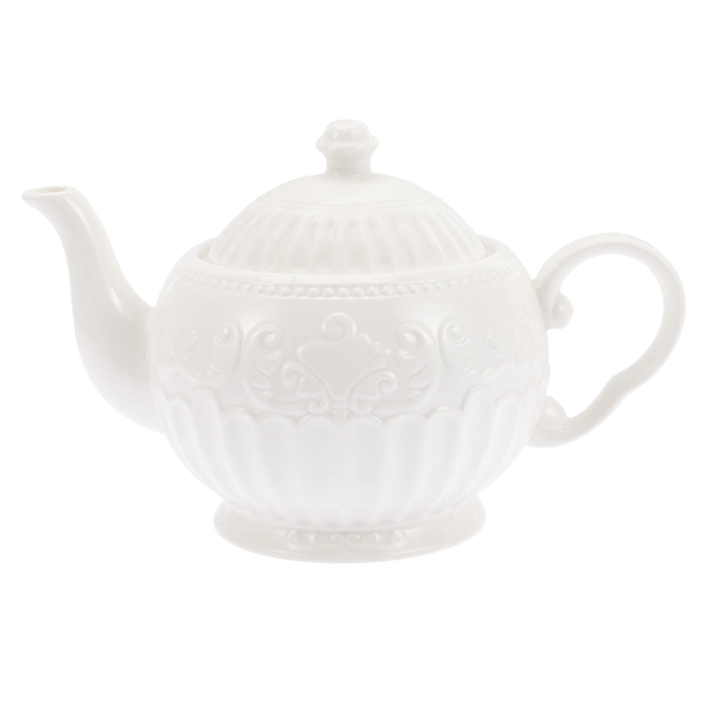 Afternoon Tea Teapot Decorative Tea Holder Hotel Coffee Container (White)