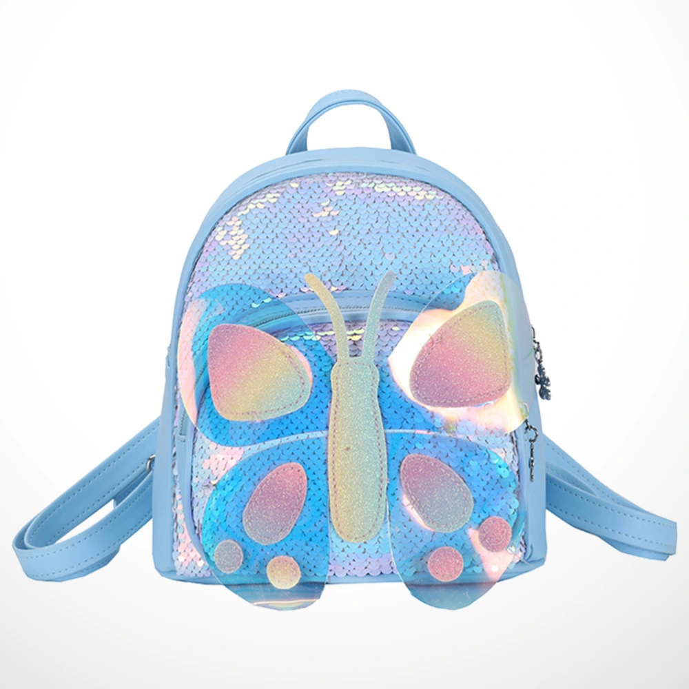 Mini Backpack Shiny Children Schoolbag Backpack Sequin School Bag Fashion Travel Shoulders Bag for Children(Blue)