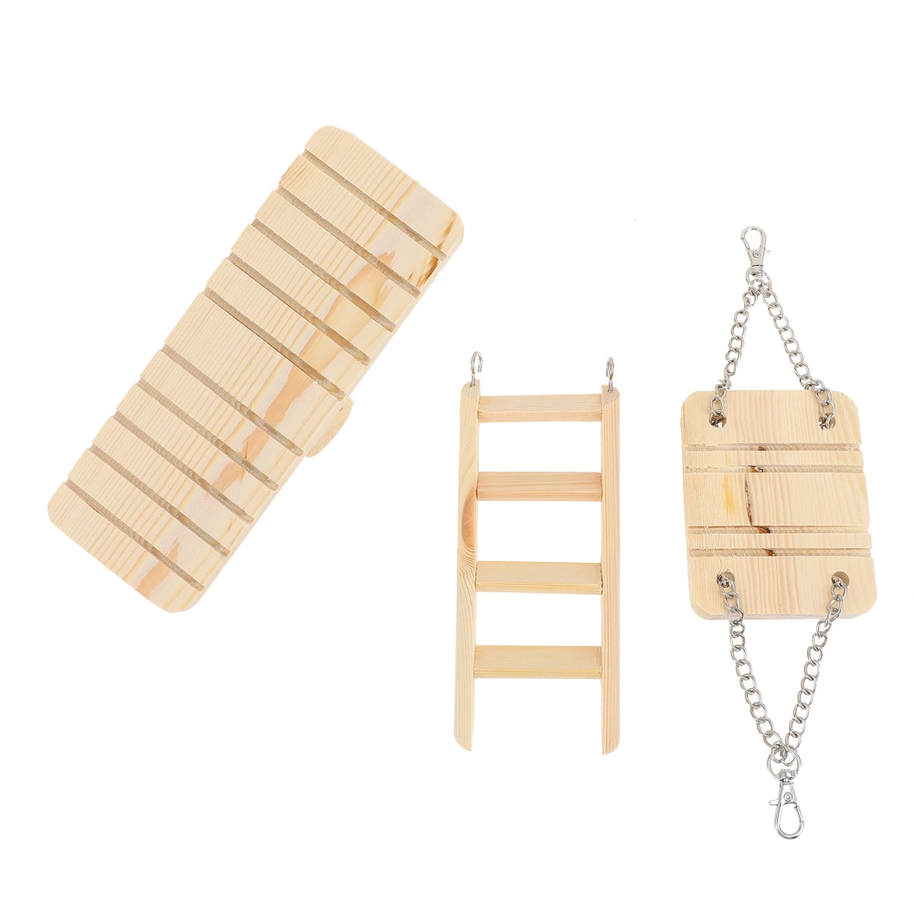 1 Set Hamster Toys DIY Wooden Swing Toy Climbing Ladder Seesaw Hamster Cage Toys