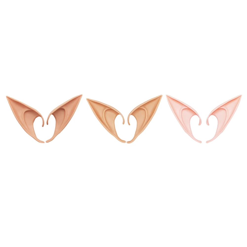 3 Pairs of Decorative Elf Decors Wear-resistant Fake Ears Replaceable Cosplay Props