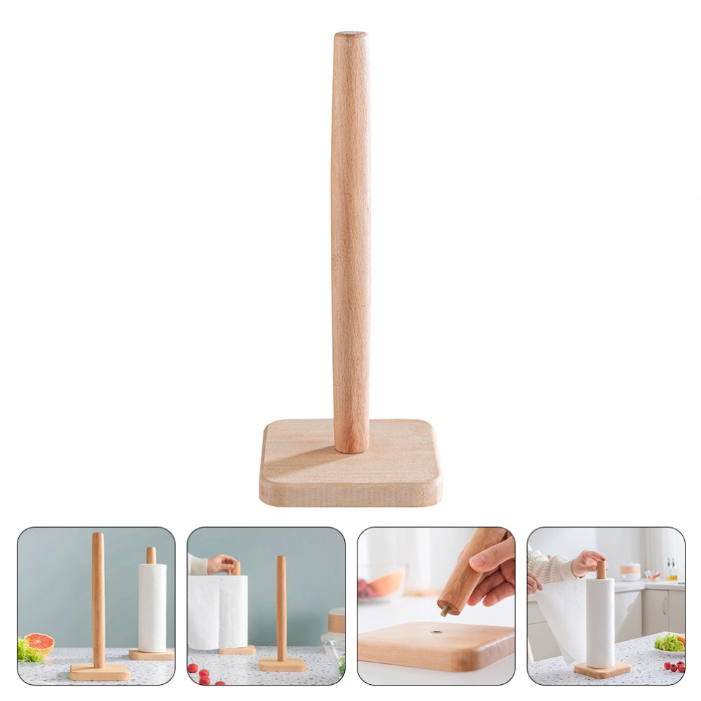 Paper Towel Holder Kitchen Roll Paper Stand Wooden Paper Towel Stand Vertical Roll Paper Organizer