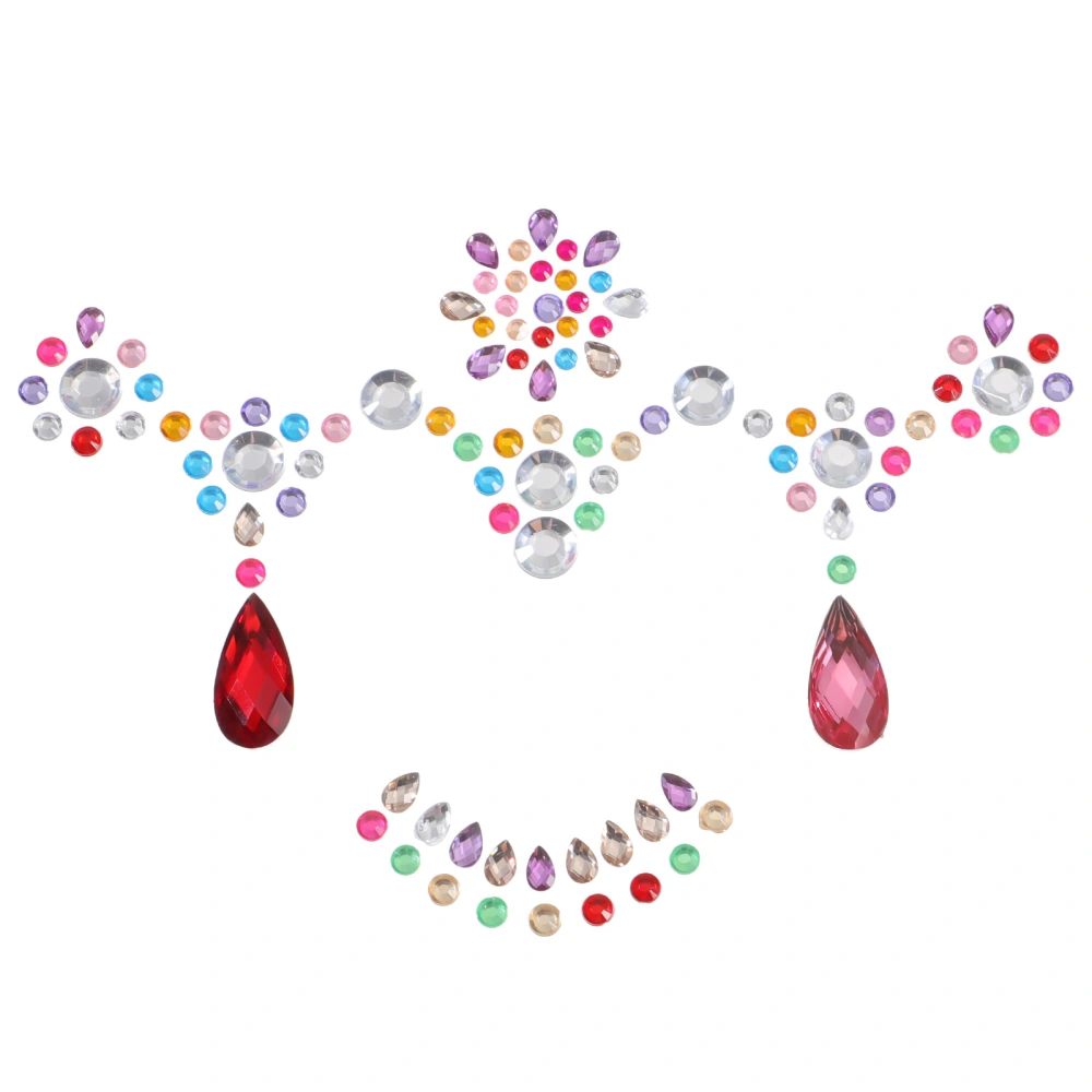 1pc Girl Navel Sticker Party Navel Decal Decor Shiny Resin Diamond Sticker