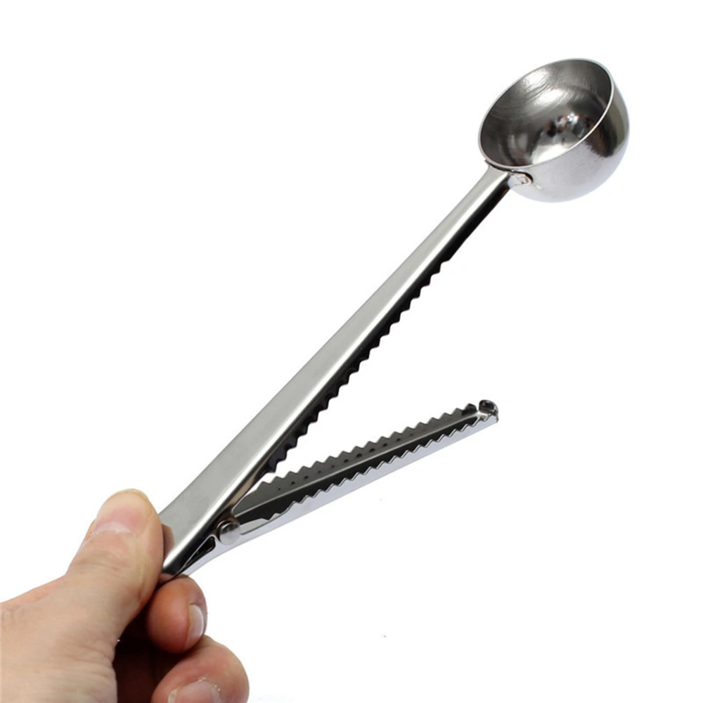 Stainless Steel Coffee Tea Spoon with Bag Clip Measuring Tablespoon Milk and Powder Tablespoon