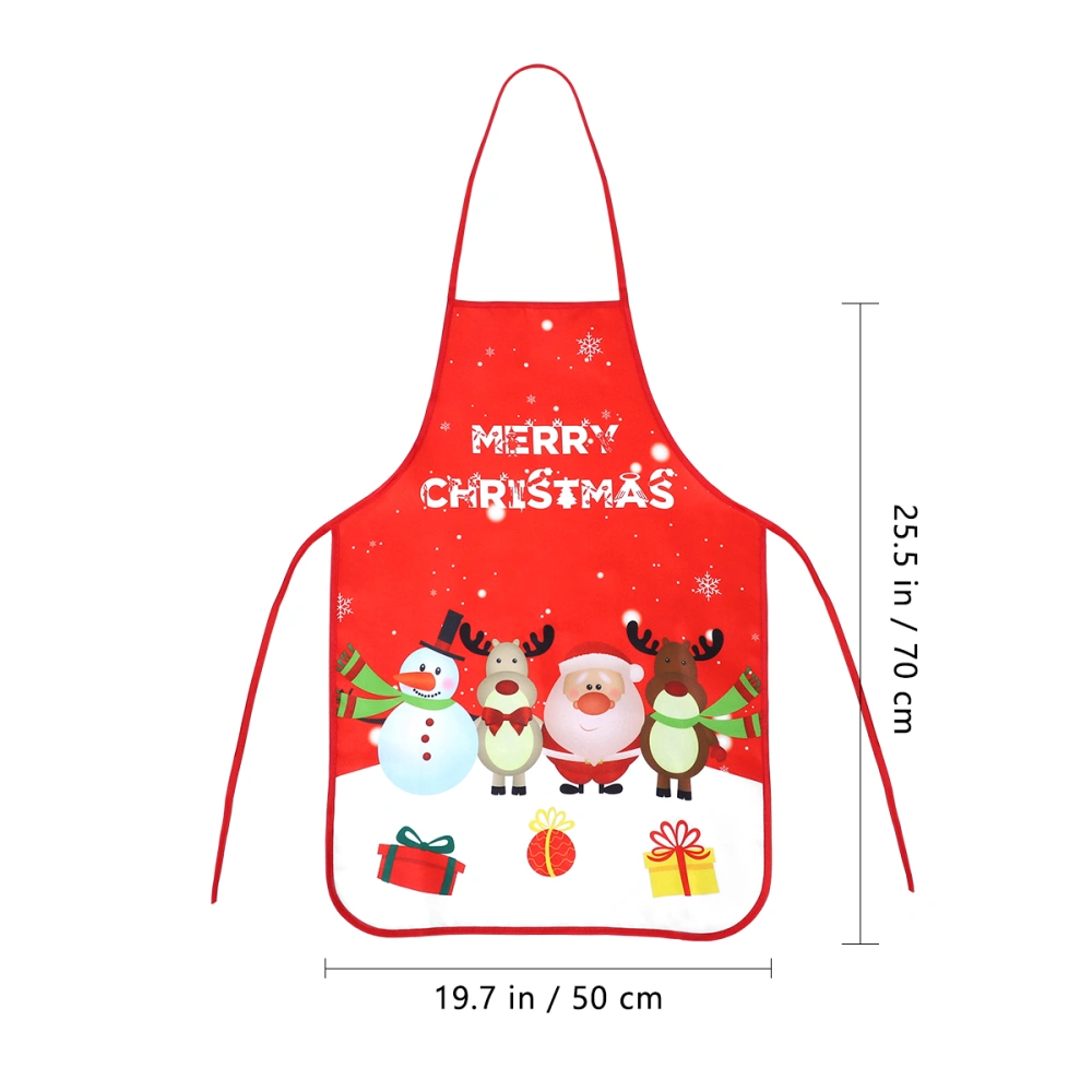 Vosarea Household Christmas Printed Apron Chef Kitchen Servants Maid Apron Festive Party Decoration