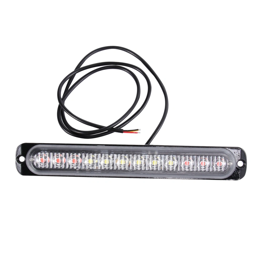 Ultra-thin Side Flash 12LED Stroboflash Signal Warning Light 12V-24V Truck Side Lamp (Yellow White)