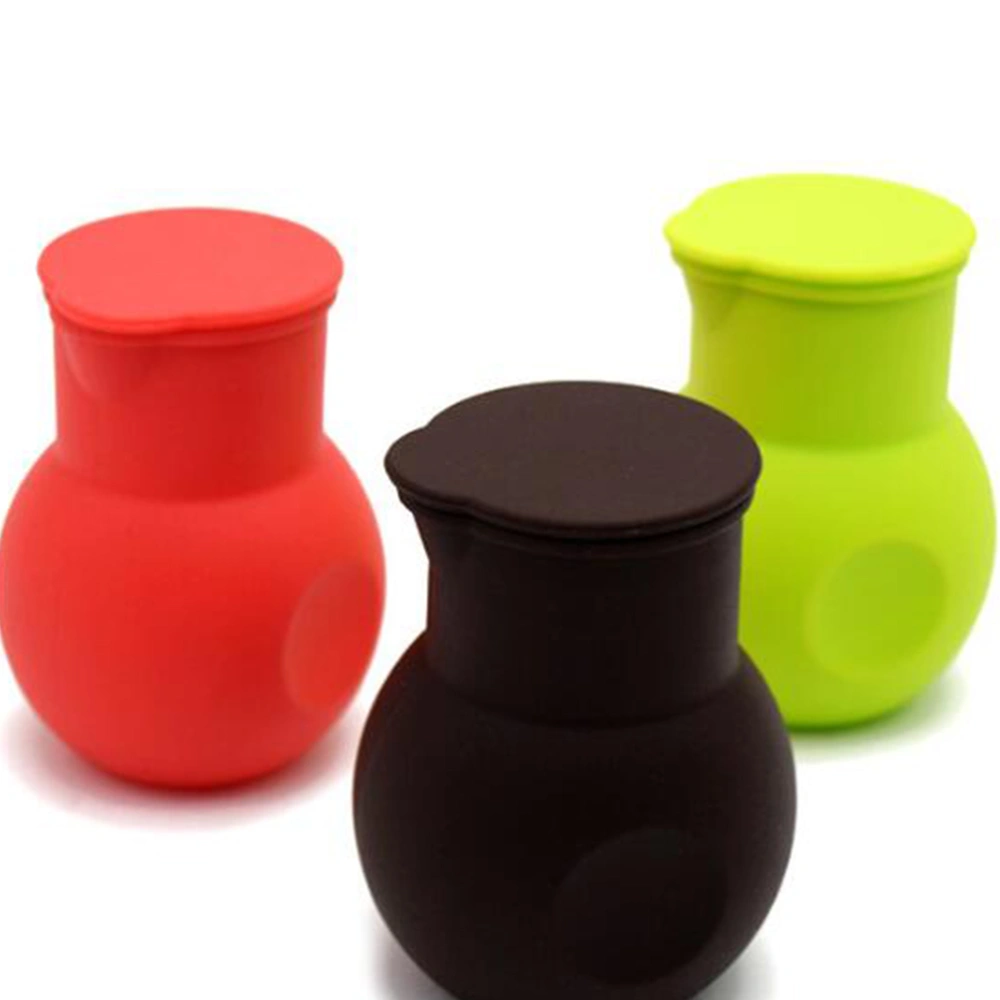 2pcs Silicone Chocolate Melting Pot Melt Butter Heat Milk Sauce Microwave Baking Pot Baking Pouring Tool (Red and Green)