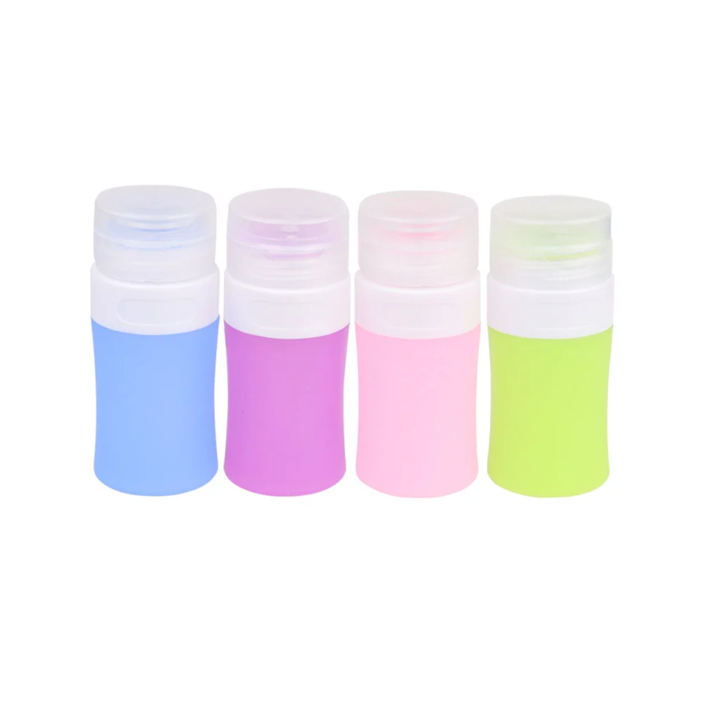 4pcs Silicone Subpackaging Bottles Makeup Bottles Travel Cosmetic Bottle Skin Care Supplies Dispensers (38ml)