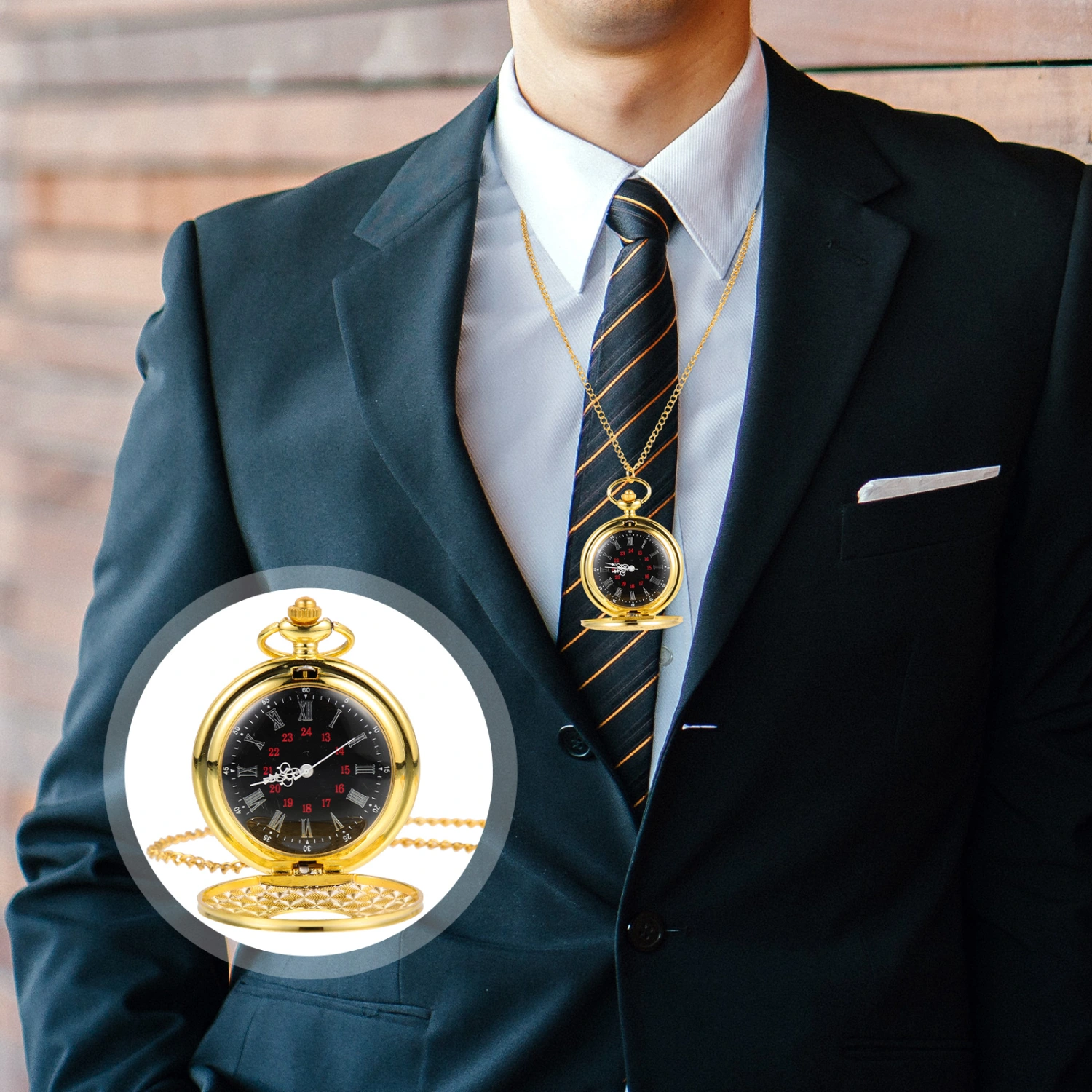 Vintage Pocket Watch Carve pattern Pocket Watch Roman Pocket Watch Decorative Pocket Watch