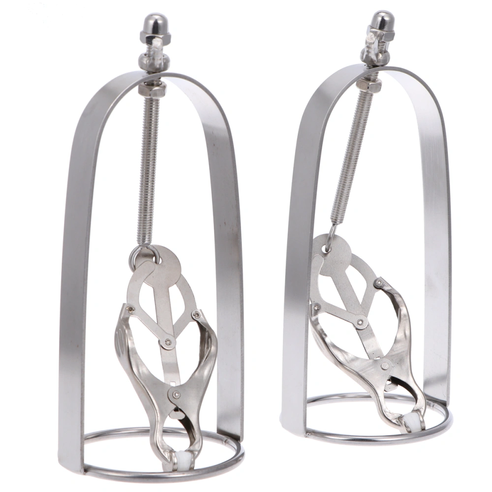 Stainless Steel Clip Breast Clamps Stimulate Papilla Flirting Toy (Silver)