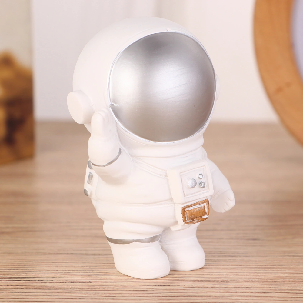 Dessert Cake Decor Adorable Car Adornment Resin Waving Hand Astronaut Craft (Silver)