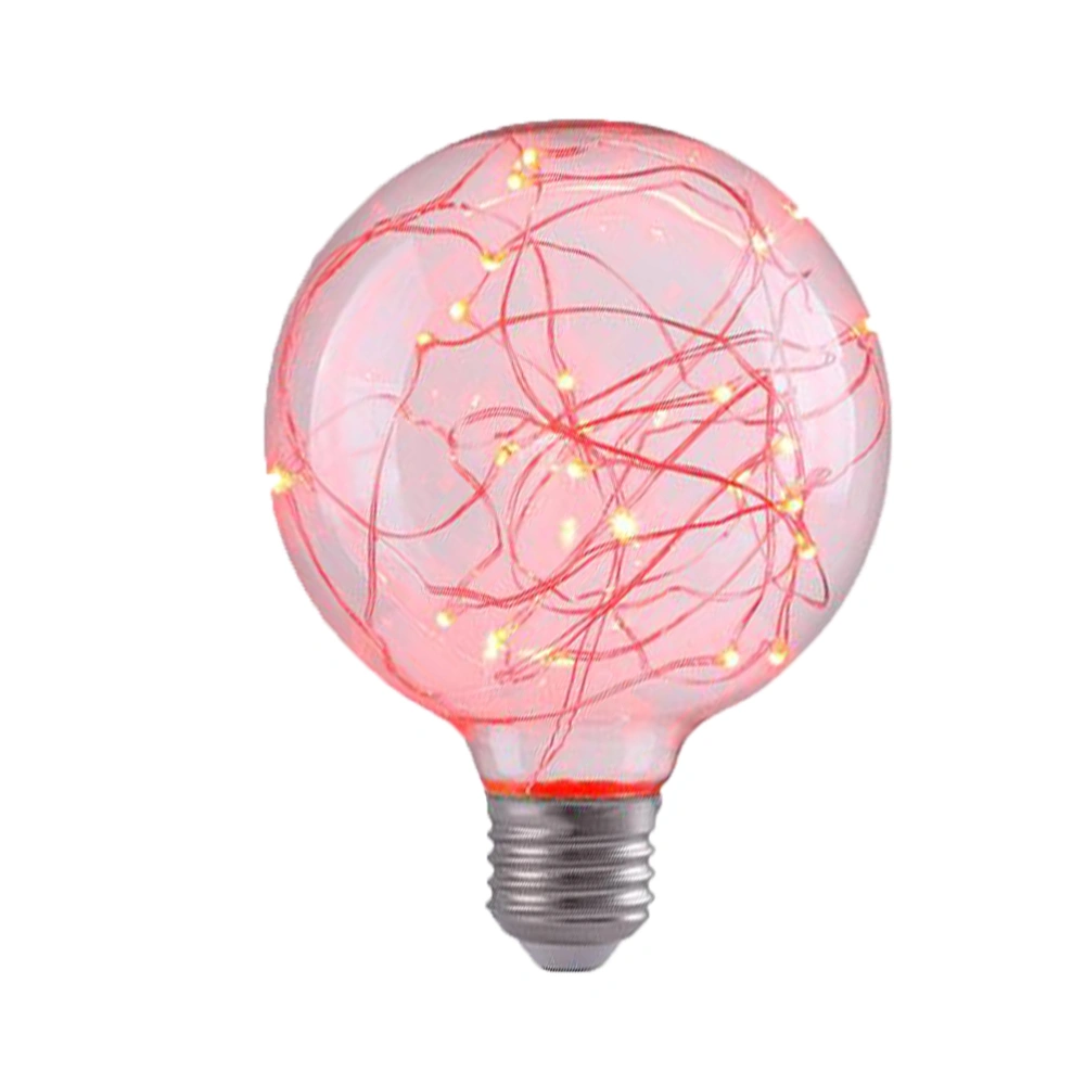 LED Light Bulb Starry E27 Lamp Light Bulb Energy-saving Decorative Bulb Lamp Bulb for Home Bar Cafe (220V G95 Red)