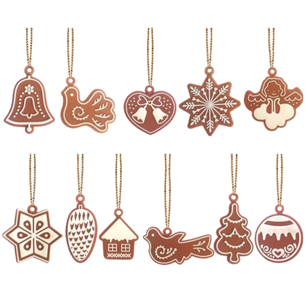 11Pcs Christmas Tree Pendants PVC Wall Pendants Christmas Hanging Ornaments