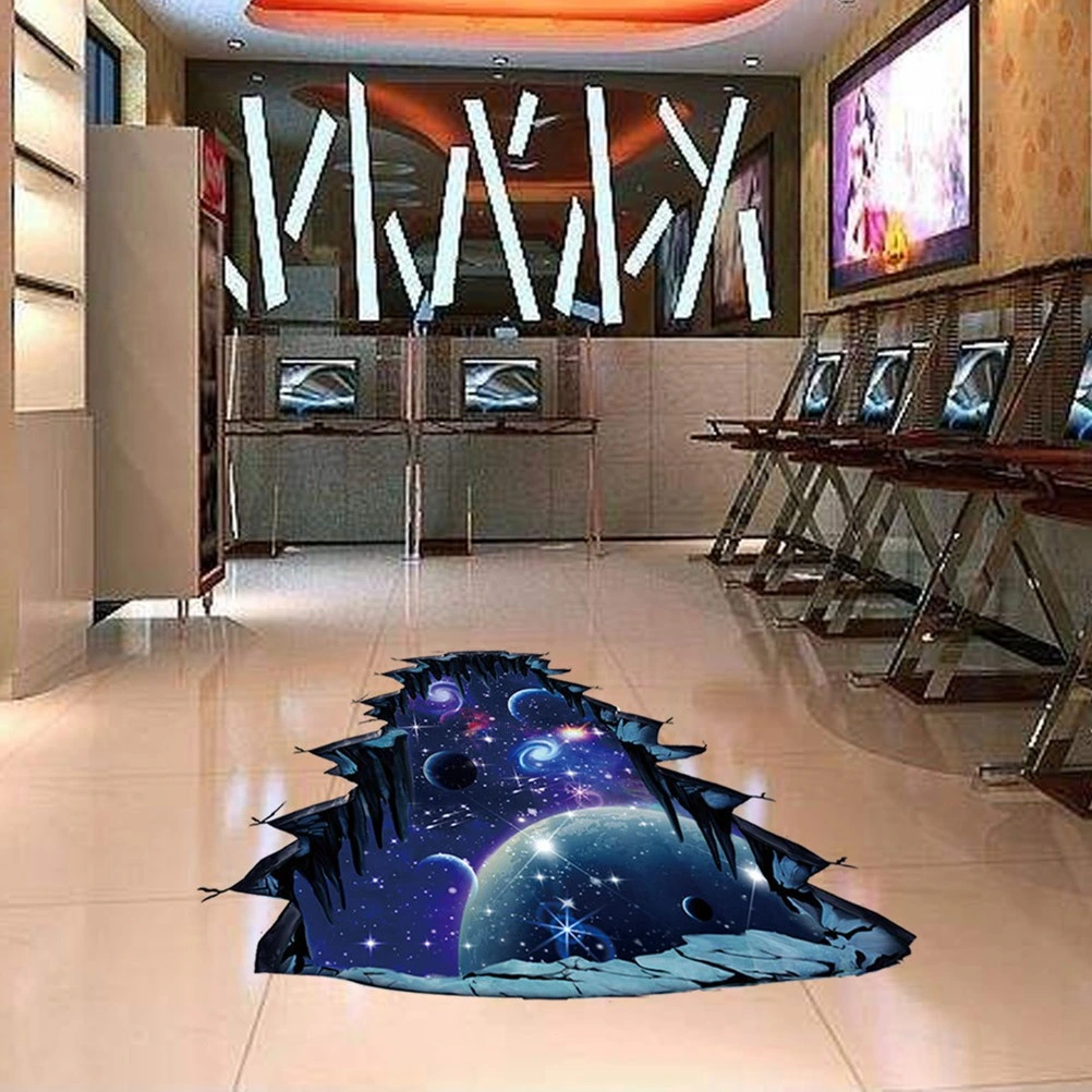 3D Floor Surface Sticker Outer Space Waterproof Wall Sticker Porcelain Board Sticker