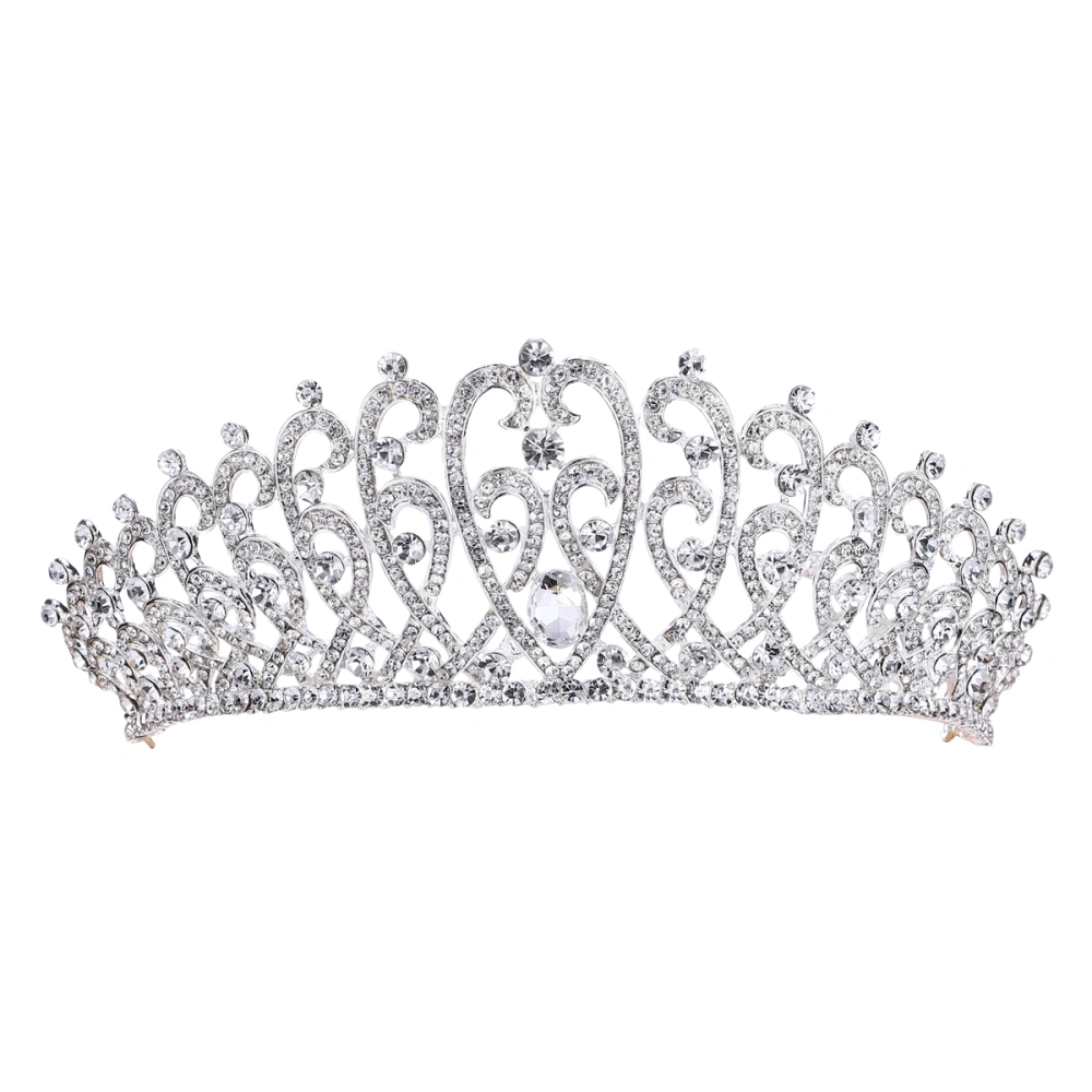 Bride Crown Headdress Crown Hair White Crystal Crown Pretty Crown Silver