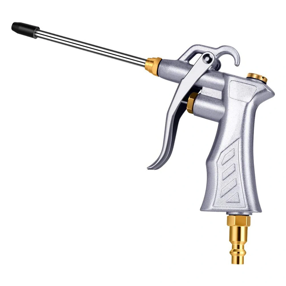 Pneumat Car Air Blowing Blow Dust Clean Tools Air Blow Dust with Adjustable Long Nozzle (Silver)