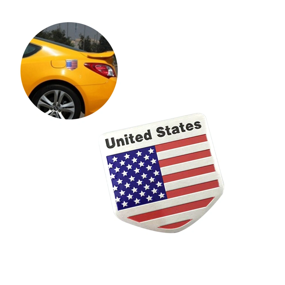 Metal American Flag United States Car Sticker Emblem Badge Car Styling Sticker (Shield)