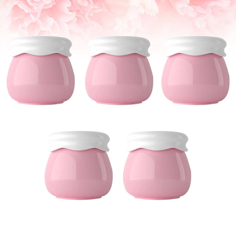 5 Pcs Travel Mini Cosmetic Bottles Portable Empty Bottles Lotion Cream Box Makeup Bottles (Pink)